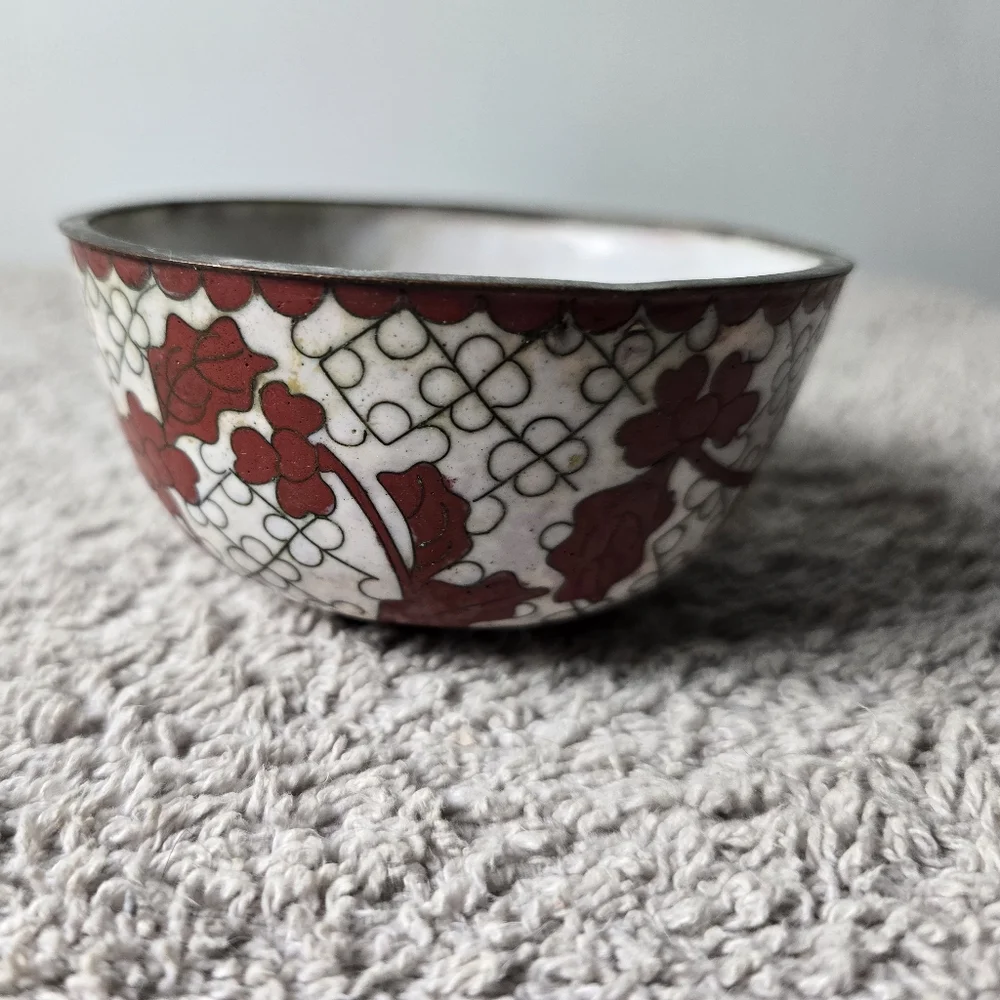 Chinese Cloisonne Floral Bowl